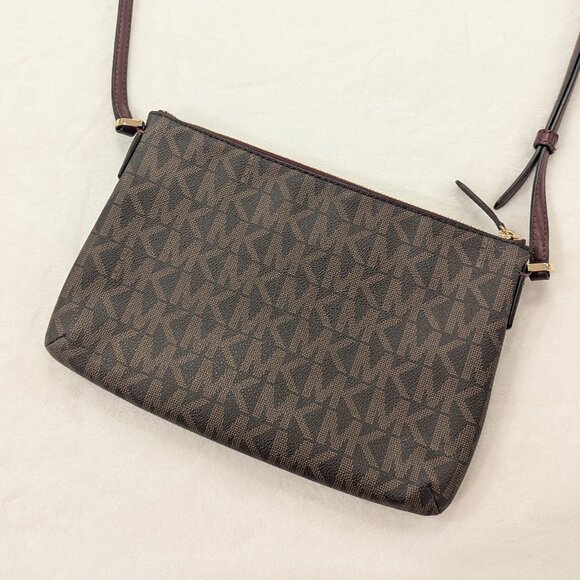 MICHAEL KORS Jet Set Charm Crossbody Large Pocket Messenger Merlot Burgundy Red - Picture 3 of 11